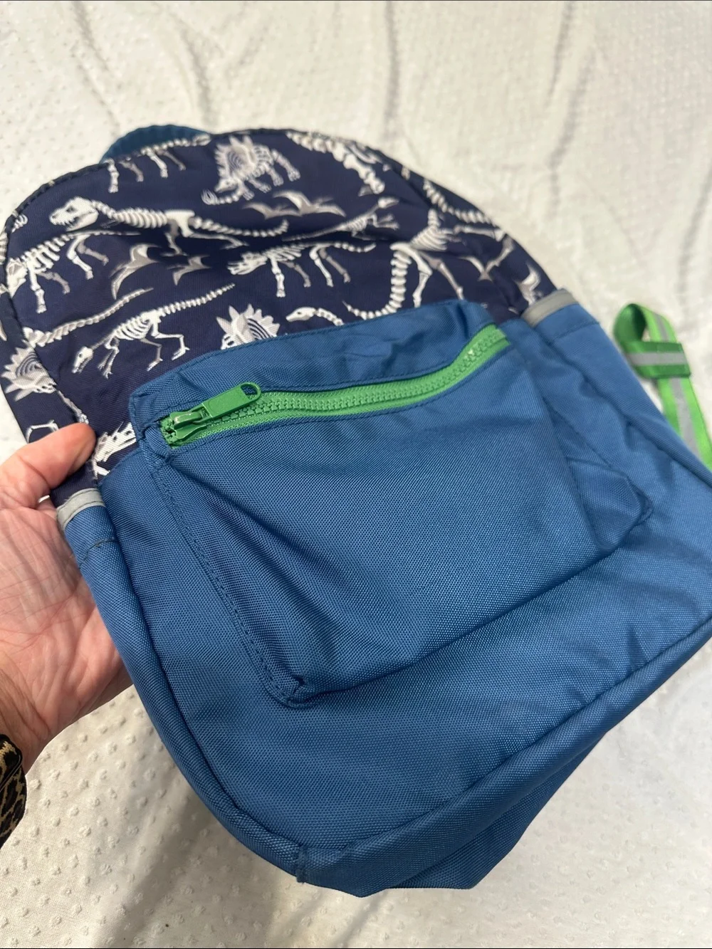 PBK POTTERY BARN KIDS Astor Navy Dinosaur Bones Backpack Small Back Pack